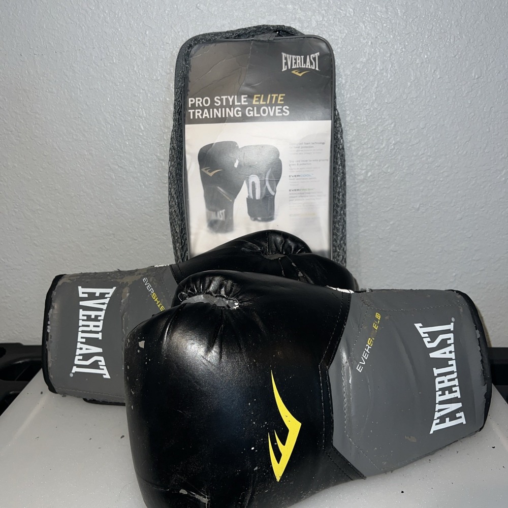 Everlast Pro Style Elite Training Gloves Unisex 14oz Black Good Evershield MMA